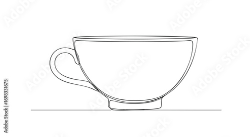 Sip your morning with a modern single line art coffee cup, perfect for minimalists and modern design fans