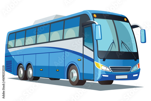 Modern blue tour bus transportation travel vehicle coach journey