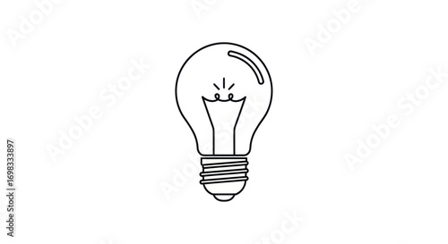 Simple Outline of a Classic Lightbulb.