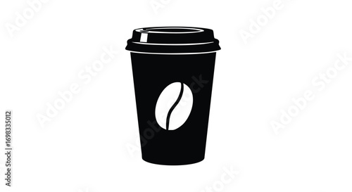 Grab a cup of coffee to go for a quick energy boost with this minimalist black and white design