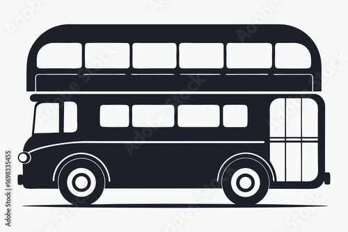 Classic double decker bus vintage transportation icon design