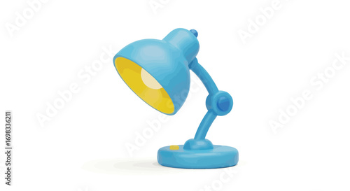Vibrant Blue Desk Lamp with Yellow Accent.