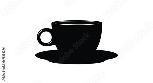 Enjoy a cozy, hot drink with this modern black coffee cup silhouette, perfect for cafe designs
