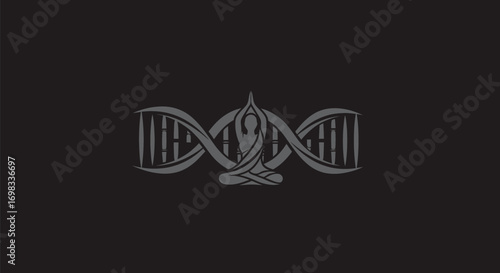 Symbolic fusion of meditation and DNA helix structure.
