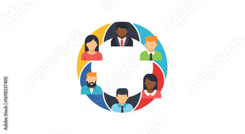 Diverse Group of People in a Circular Teamwork Concept.