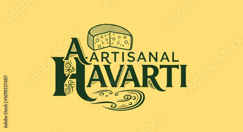 Elegant Artisanal Havarti Cheese Brand Identity Logo.