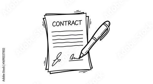 Signed Contract Document with Pen Agreement Confirmation.
