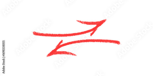 Dueling red arrows on a stark black canvas suggesting change reverse flip or back and forth with