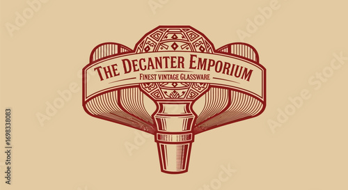 Elegant Vintage Logo for The Decanter Emporium Glassware.