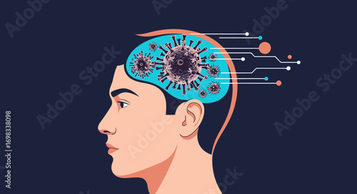 Exploring the complex interplay between human cognition and viral microorganism dynamics visualized through technology