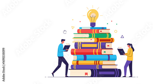 Illustrating the bright ideas and knowledge gained from extensive reading and continuous learning