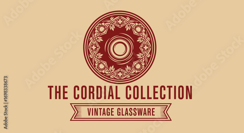 Vintage Glassware Logo for The Cordial Collection Brand.
