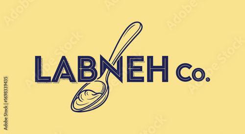 Labneh Co company logo with a hand drawn spoon illustration.