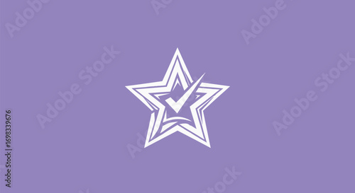 Stylized white star icon with a validation checkmark.