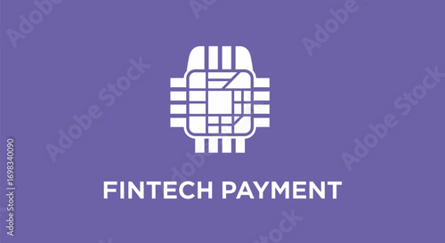 Fintech Payment Technology Icon with Secure EMV Chip.