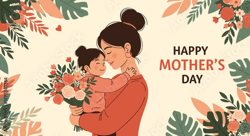 Celebrating a wonderful mother and daughter together embracing the joy of motherhood on this special day