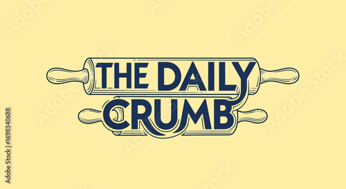 The Daily Crumb bakery and pastry shop logo with rolling pin.