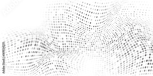Vector mesh halftone gradient texture. Vanishing polka dot background art modern design
