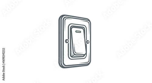 Hand drawn sketch illustration of a classic wall light switch.