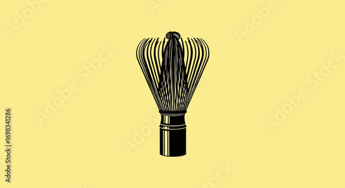Traditional Bamboo Whisk for Matcha Tea Preparation.