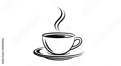 Enjoy a steaming cup of coffee, perfect for waking up or relaxing anytime, simple and elegant design
