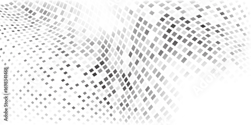 Modern mesh halftone gradient texture. Vanishing polka dot background art
