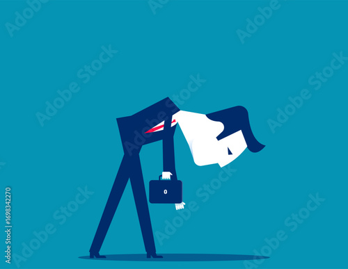 Regret. Businessman stressed and anxiety on failure