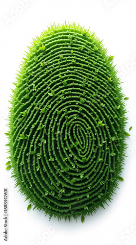 A unique green fingerprint symbolizing nature and eco-consciousness