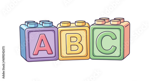 Colorful ABC Blocks: Educational Toy for Children.