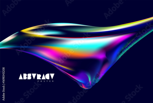 Abstract background of fluid iridescent shape. Colorful liquid vector wallpaper.