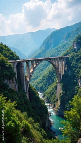 Majestic Curving Bridge Soaring Over Lush Green Valley A Breathtaking Architectural Feat