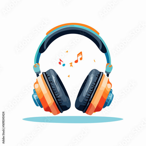 Pixel Art Headphones with Musical Notes