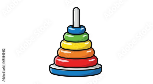 Colorful Ring Stacking Toy for Childrens Development and Playtime Fun.