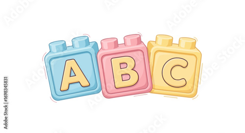 Colorful ABC Building Blocks for Early Childhood Education.