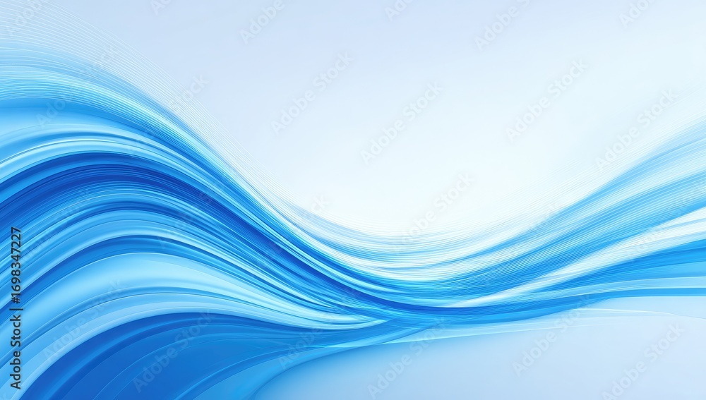 Fototapeta premium Dynamic Blue Waves Abstract Flowing Motion Background Design.