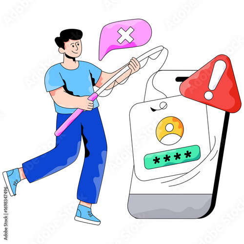 Unique design illustration of profile phishing