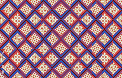 Ethnic-style seamless vector pattern. Tribal motif on a geometric background. Printing ornaments for paper, wallpaper, covers, textiles, fabric, apparel, and other materials