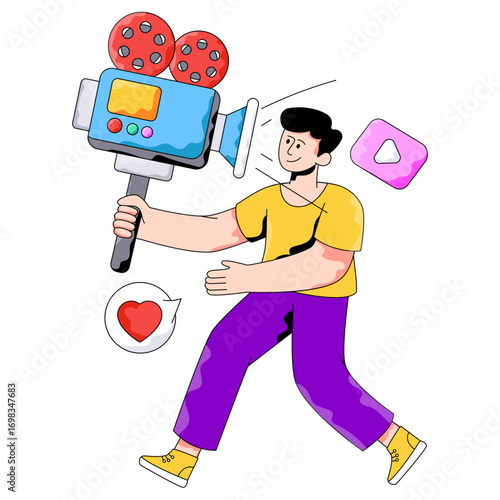 A premium download illustration of video recorder