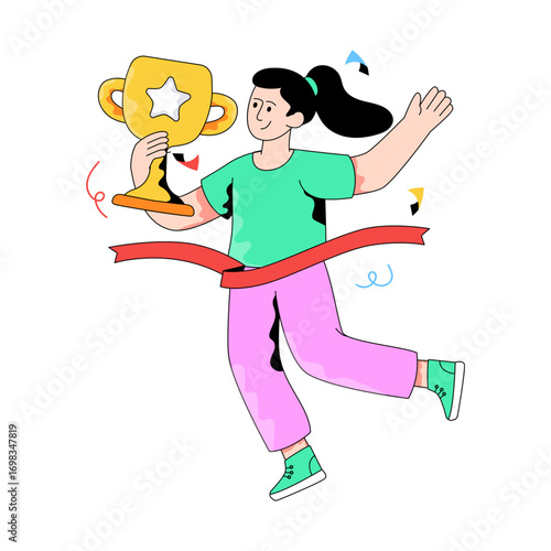 A flat design illustration of achievement