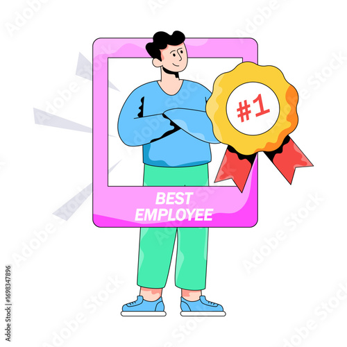 Premium download illustration of best employee