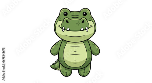 Cute Cartoon Crocodile Stuffed Animal Toy.