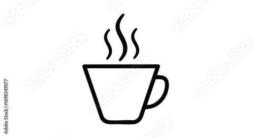 Enjoy a cup of hot coffee or tea with this minimalist line art illustration for your business or personal needs