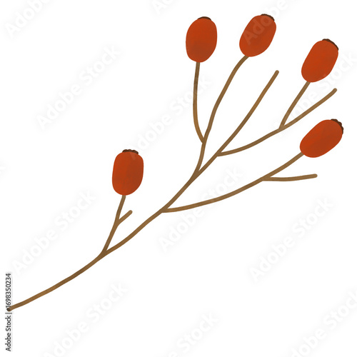 Cherry Abstract cute autumn  illustration 