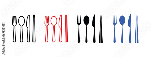 Fork, spoon, knife, chopsticks icon vector. cutlery food symbol. vector illustration.