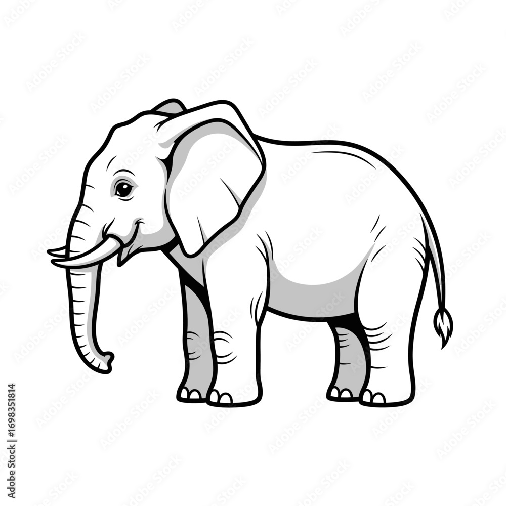 Fototapeta premium elephant cartoon isolated on white