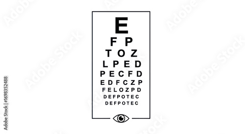 Snellen Eye Chart for Vision Testing and Acuity Assessment.