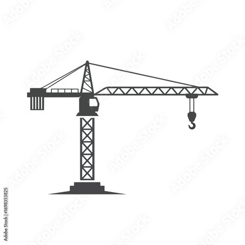 Silhouette illustration of a construction excavator digging into the earth, creating a hole.