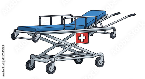 Medical Stretcher with Swiss Cross Symbol.