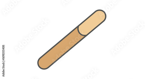 Wooden Nail File Manicure Tool Light Brown Smooth Surface.