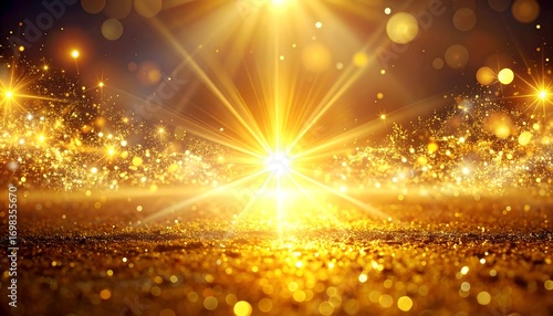 Golden glitter spotlight background